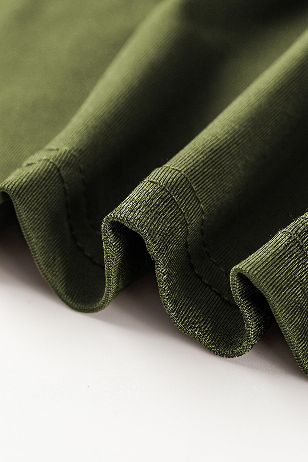 Green Asymmetrical Neckline Long Sleeve Knit Top