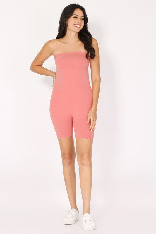 Strapless Spandex Tube Top Romper